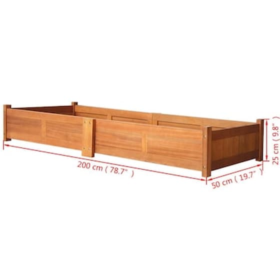 Vidaxl Ζαρντινιέρα Υπερυψωμένη 200 X 50 X 25 Εκ. Από Ξύλο Ακακίας image 4