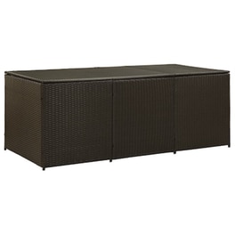 Vidaxl Κουτί Αποθήκευσης Κήπου Καφέ 180x90x75 Εκ. Από Συνθετικό Ρατάν