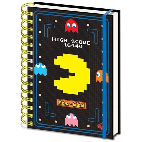 Σημειωματάριο Pyramid Α5 Ριγέ Σπιράλ  Pac-Man High Score Wiro image 0