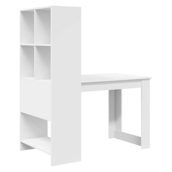 Γραφείο VidaXL από Επεξεργασμένο Ξύλο 122x67x145 cm - Λευκό image 4