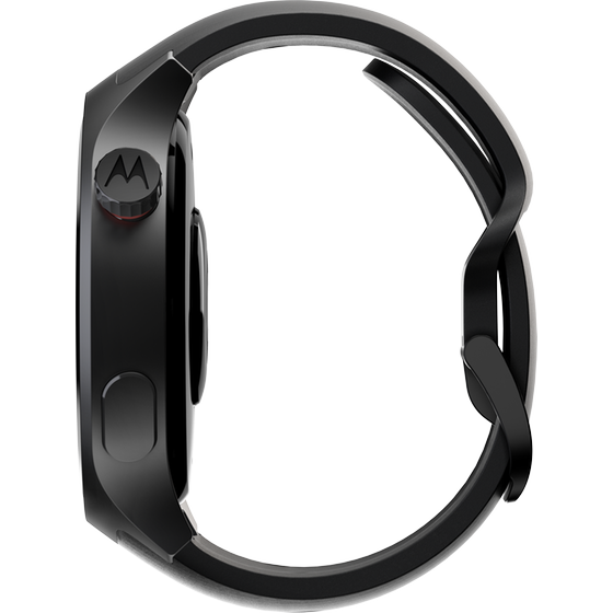 Smartwatch Motorola Moto Watch 47mm - Matte Black with PANTONE Volcanic Ash Silicone Band image 3