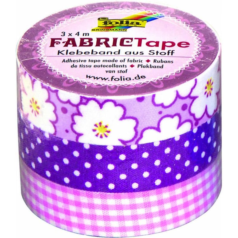 FOLIA Ταινίες Washi Υφασμάτινες 3 Τεμάχια Ροζ