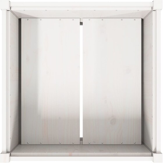 Ζαρντινιέρα VidaXL από Μασίφ Ξύλο Πεύκου 70x70cm - Λευκό image 6