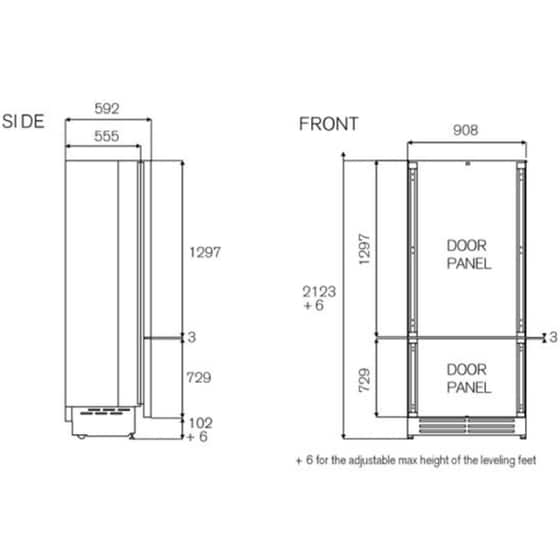 BERTAZZONI RBM90S5FPNS Total No Frost 556 Lt Εντοιχιζόμενος Ψυγειοκαταψύκτης image 4