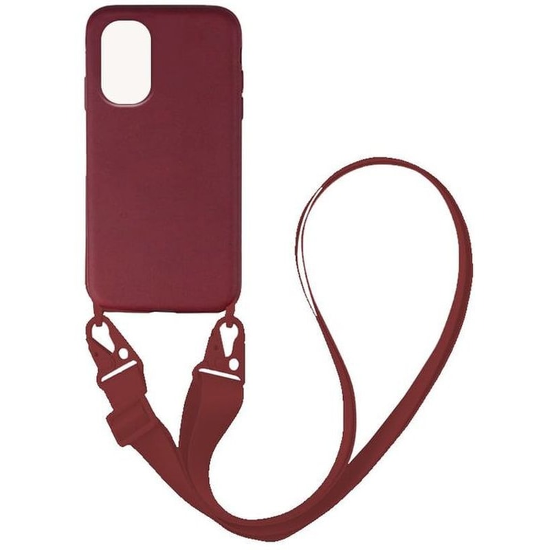 SONIQUE Θήκη Xiaomi Poco F3/Poco Mi 11i - Sonique Carryhang Liquid Silicone Strap - Μπορντό