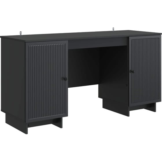 Γραφείο VidaXL από Επεξεργασμένο Ξύλο 142,5x50x75 cm - Μαύρο image 0