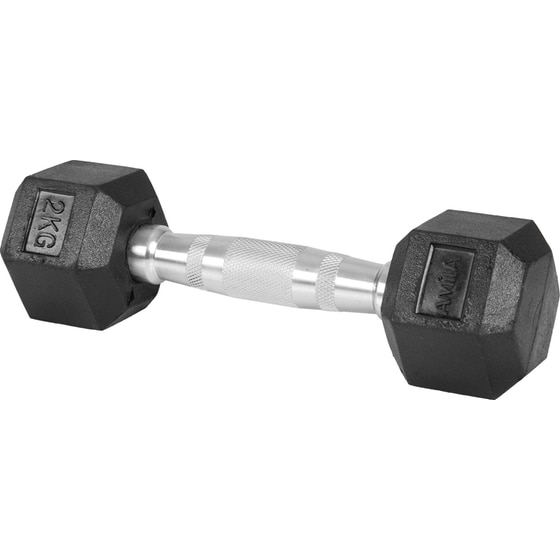 Βαράκι Εξάγωνο 2kg Amila Rubber Cover Class A 84535 από Χυτοσίδηρο - Μαύρο image 1