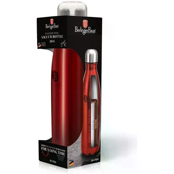 Μπουκάλι Θερμός Berlinger Haus Thick Walled Ανοξείδωτο Κόκκινο 500ml image 1