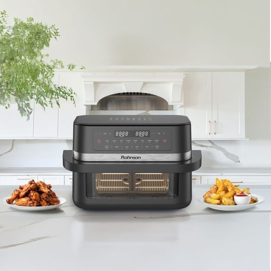 ROHNSON R-2881 με Αποσπώμενο Κάδο 2950 W 11.5 L Γκρι/Μαύρο Φριτέζα Αέρος image 8
