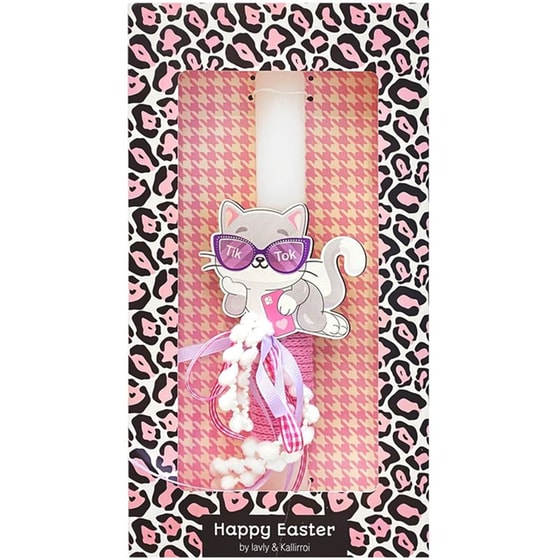 Λαμπάδα Οβάλ Kallirroi Γατάκι Τικ Τοκ image 0