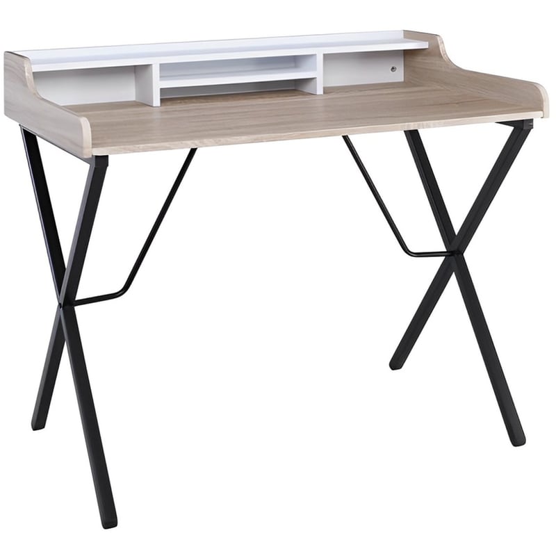 WOODWELL Γραφείο Μελέτης Woodwell C55917 από Μοριοσανίδα 100x60cm - Σημύδα/Μαύρο