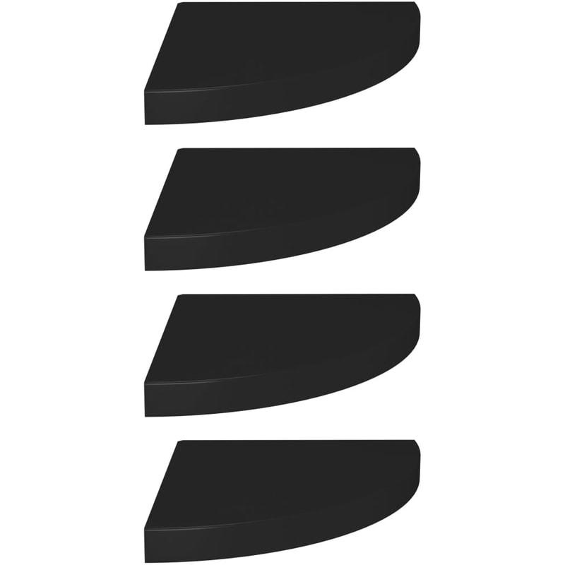 VIDAXL Ράφια Τοίχου VidaXL Γωνιακά από MDF 35x35x3.8 cm 4 Τμχ - Μαύρο