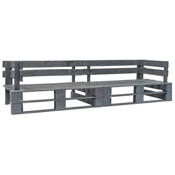 Καναπές Κήπου VidaXL Διθέσιος από Ξύλο 220x66x55 cm - Γκρι image 0