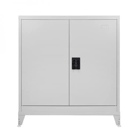 Ντουλαπα Woodwell Δίφυλλη Μεταλλική 90x40x90cm - Γκρι image 1