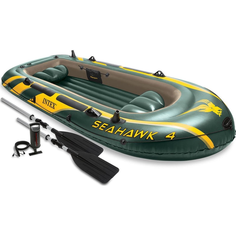 INTEX Φουσκωτή Βάρκα Intex Seahawk 4 από PVC κατάλληλο για 4 άτομα - Πράσινη