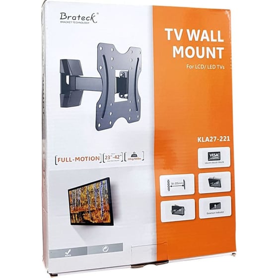 Βάση Τηλεόρασης Brateck Επιτοίχια – KLA27-221 με Βραχίονα 23" - 42" έως 30 kg image 3