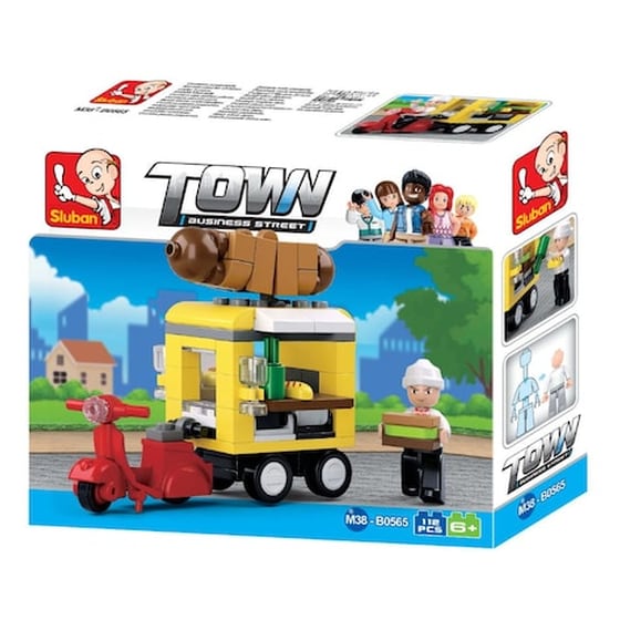 Sluban Τουβλάκια Town, Hot-dog Car M38-b0565, 112τμχ image 1