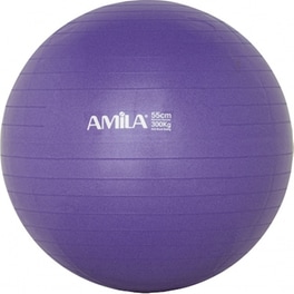 Μπάλα Γυμναστικής Amila Κατάλληλη για Pilates 1 kg 55 cm από PVC - Μωβ