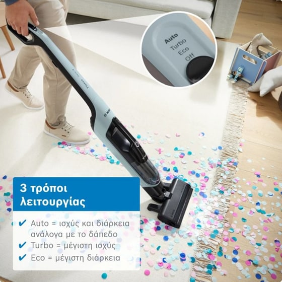 BOSCH Flexxo 28VMAX BCH4SM28 25.2 V 0.4 L Μπλε Σκούπα Stick image 10