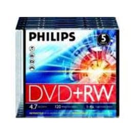MD DVD+RW PHILIPS 4x 4,7GB SLIM OF 5