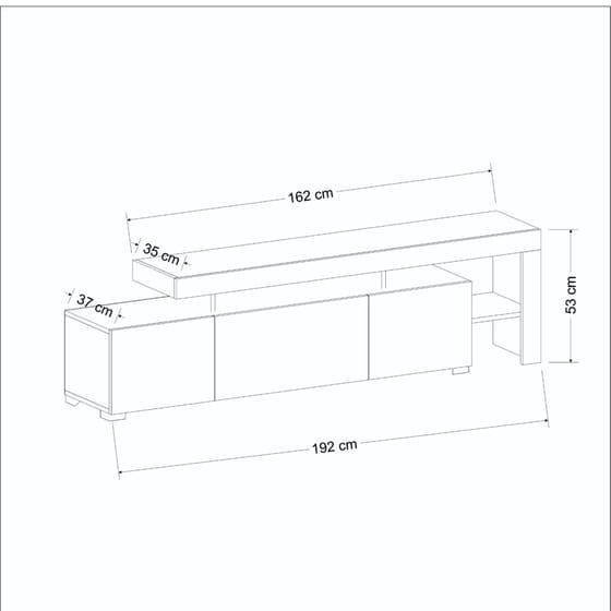 Έπιπλο Τηλεόρασης Unico από Μοριοσανίδα 192x37x53 cm - Ανθρακί image 6