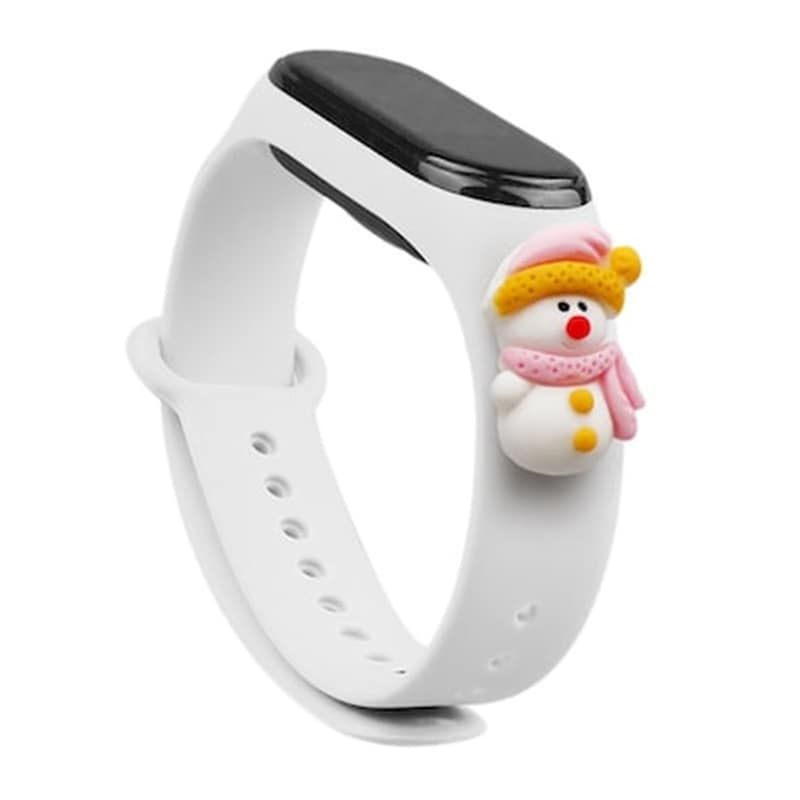 HURTEL Λουράκι Hurtel Christmas Holidays για Xiaomi Mi Band 3/Mi Smart Band 4 - White Snowman 2