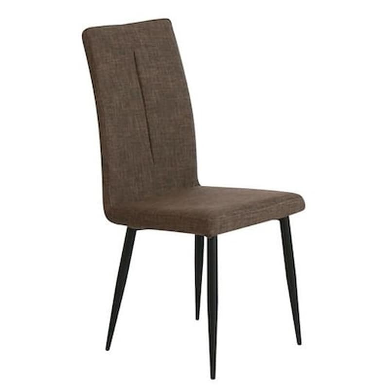 WOODWELL Καρέκλα Woodwell Μεταλλική/Υφασμάτινη Σετ 6 Τμχ - Καφέ