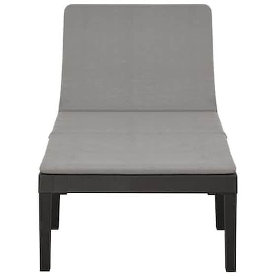 Ξαπλώστρα VidaXL με Μαξιλάρι Πλαστική 195x65x32 - Ανθρακί image 4