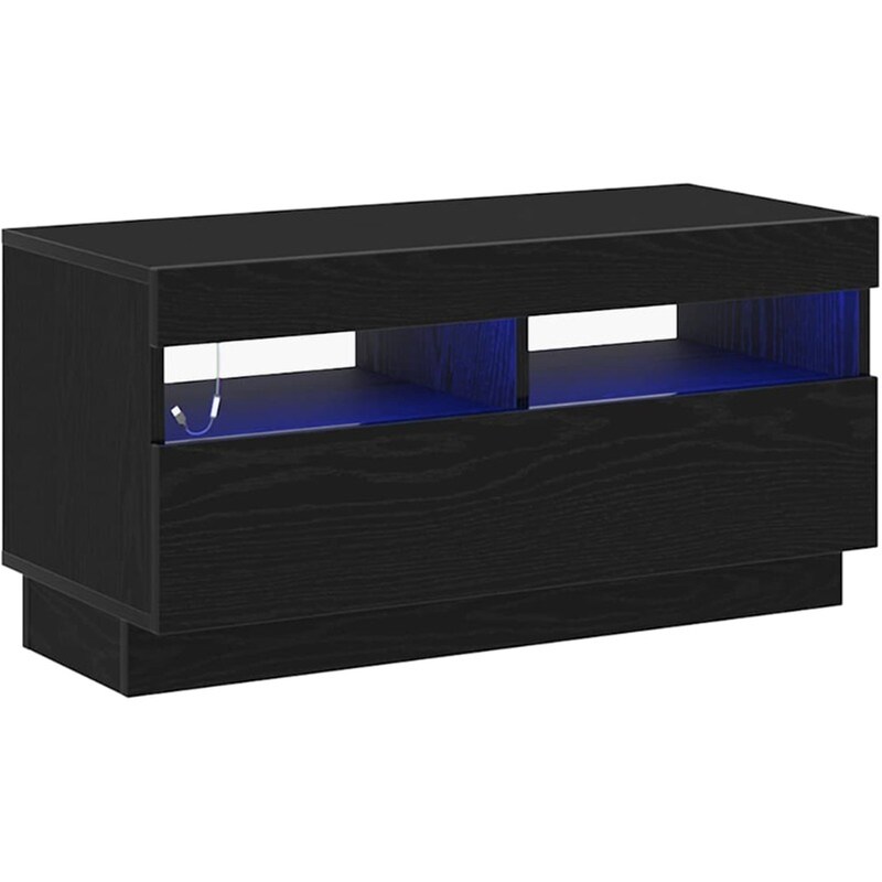 Έπιπλο Τηλεόρασης VidaXL με LED 80 x 35 x 40 cm - Μαύρη Οξιά