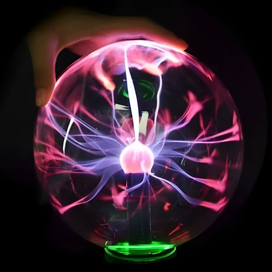 Επιτραπέζιο Διακοσμητικό Μαγική Σφαίρα Πλάσματος Γυάλινη 12.5 cm - Διάφανο image 1