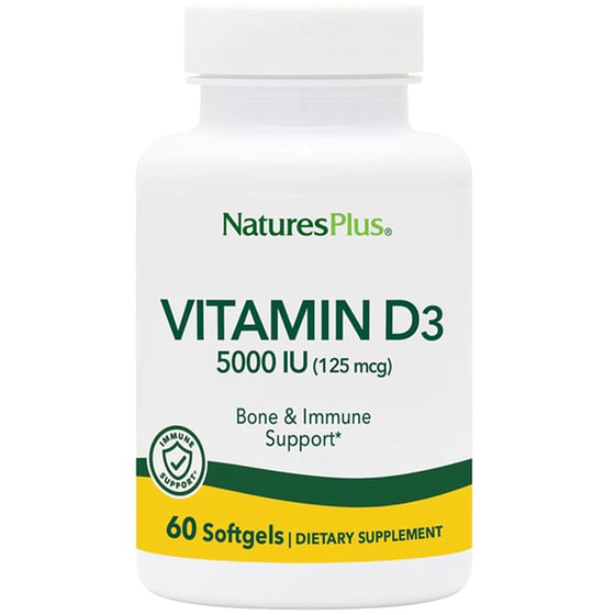 Nature's Plus Vitamin D3 5000IU - 60 κάψουλες image 0
