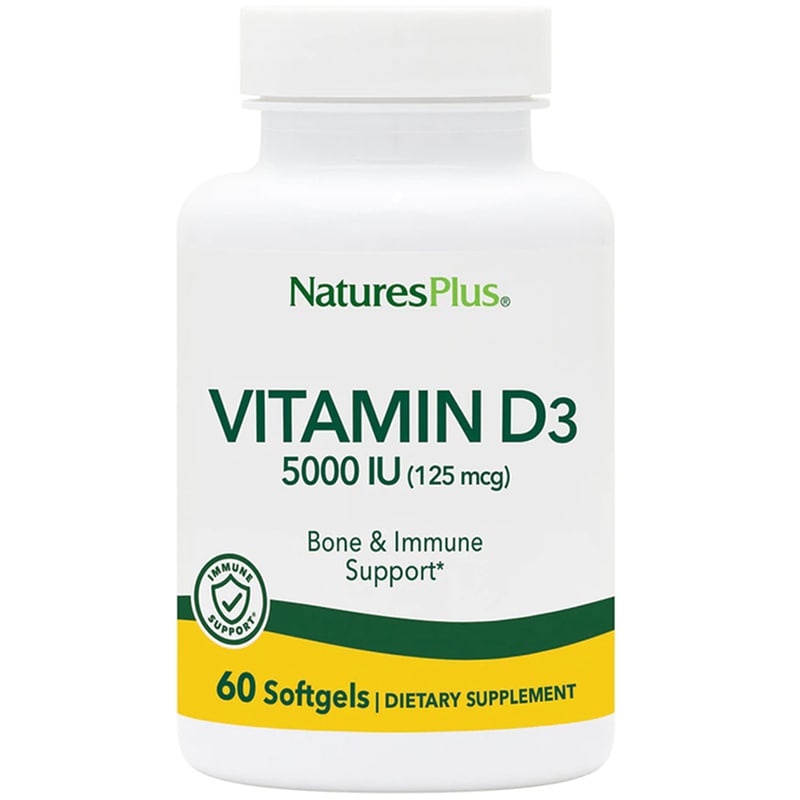 Natures Plus Vitamin D3 5000IU - 60 κάψουλες