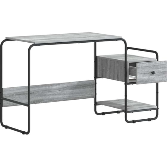 Γραφείο VidaXL με Αποθηκευτικό Χώρο 131,5x50x75,5 cm - Γκρι Sonoma image 1