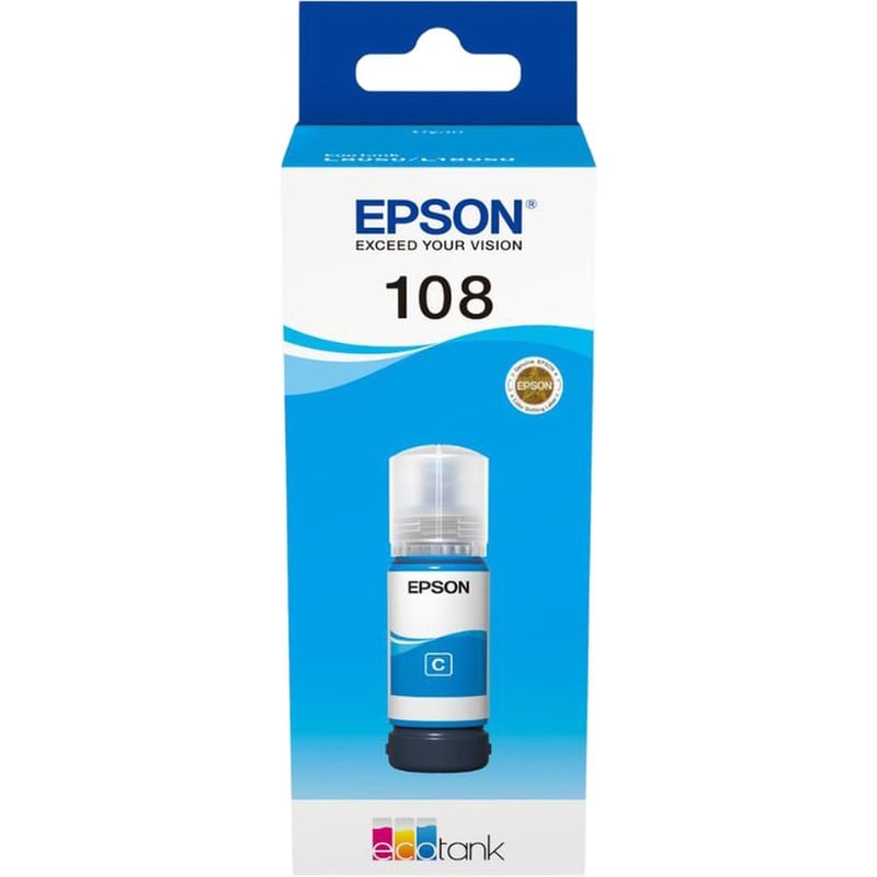 Epson 108 Κυανό Μελάνι Εκτυπωτή (C13T09C24A) (EPST09C24A)