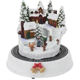 Χριστουγεννιάτικο Διακοσμητικό Χωριό με Led και Κίνηση 19.5x19.3x19cm
