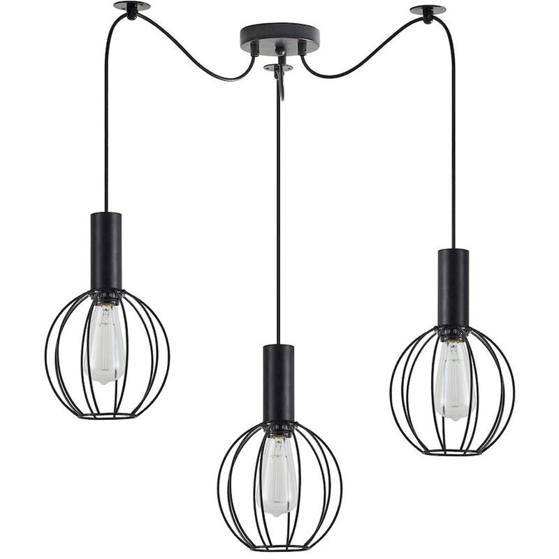 HOMELIGHTING Φωτιστικό Οροφής Τρίφωτο Homelighting 77-8535 Μεταλλικό - Μαύρο