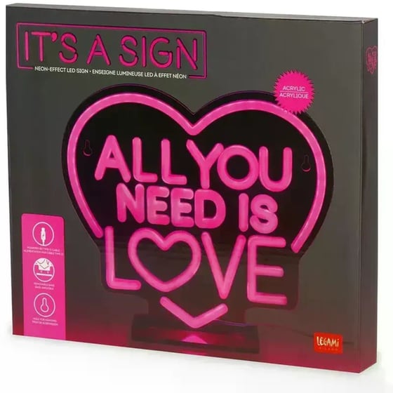 Πινακίδα&nbsp;Neon Legami&nbsp;Led&nbsp;All&nbsp;You&nbsp;Need&nbsp;Is&nbsp;Love image 1