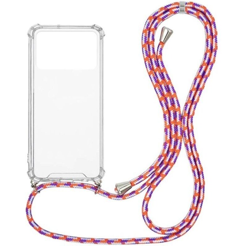 Θήκη Xiaomi Poco X4 Pro 5G - Sonique Armor Clear Με Κορδόνι - Πορτοκαλί