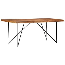 Τραπεζαρία Vidaxl από Μασίφ Ξύλο Ακακίας 180x90x76 cm - Μαύρο/Καφέ