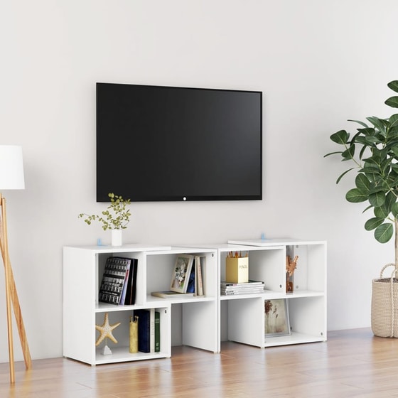 Έπιπλο Τηλεόρασης VidaXL από Μοριοσανίδα 104x30x52cm - Λευκό image 2