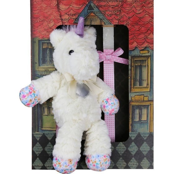 Λαμπάδα&nbsp;Synchronia&nbsp;Λούτρινος&nbsp;Μονόκερος&nbsp;Heart&nbsp;Κρεμ image 2