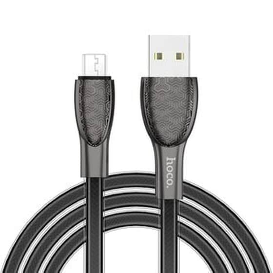 Καλώδιο δεδομένων Hoco U52 Bright Usb to Micro-usb 2.4A 1.2m - Black image 0