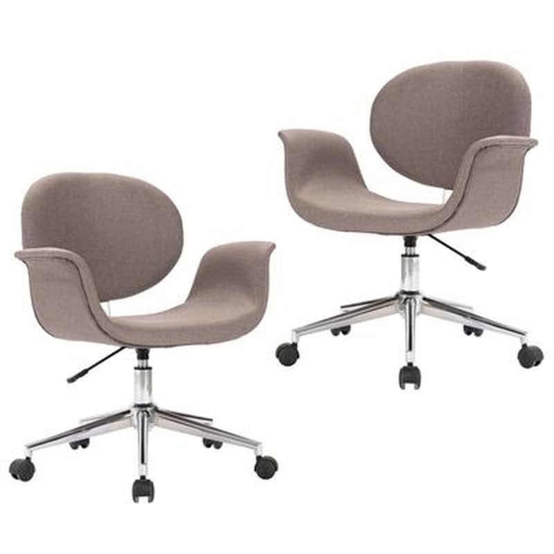 Καρέκλες Τραπεζαρίας Vidaxl Υφασμάτινες Περιστρεφόμενες 2 Τμχ - Taupe