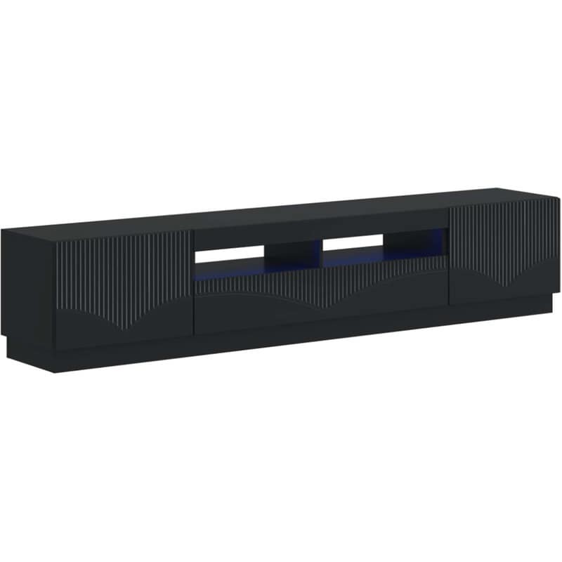 Έπιπλο Τηλεόρασης VidaXL HOORN με LED 3 τμχ 198 x 35 x 40 cm - Μαύρο