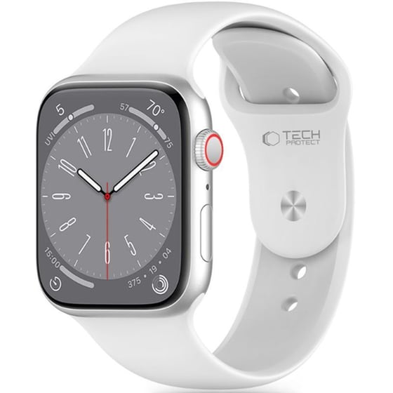 Λουράκι Apple Watch Se/10/9/8/7/6/5/4 (42/41/40mm) - Tech-protect Silicone Σιλικόνης - White (5906302310111) image 0
