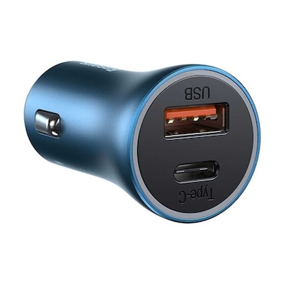 Φορτιστής Αυτοκινήτου Baseus Contactor Pro Usb+usb-c Με Καλώδιο - Μπλέ image 3