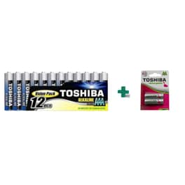 Toshiba Alkaline AAA LR03 FIMP12 - Μπαταρία Αλκαλική & Toshiba Rechargeable AA 2400mAh BP2 - Μπαταρία Ni-MH