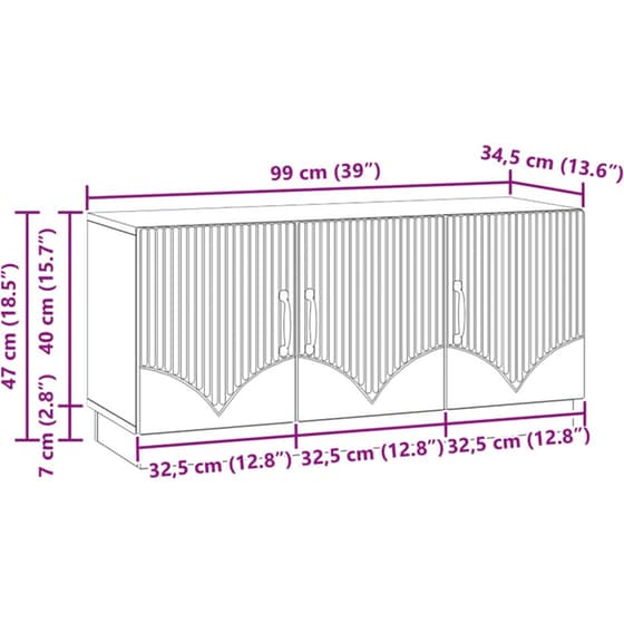 Έπιπλο Τηλεόρασης VidaXL 99x34.5x47 cm - Γκρι Σκυροδέματος image 10