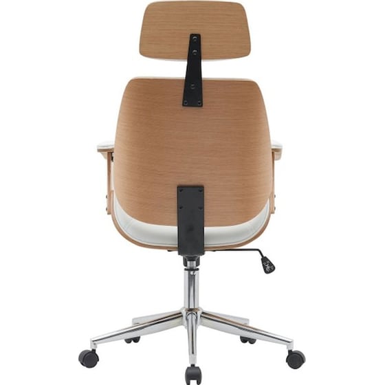 Καρέκλα Διευθυντική 24Mall Mile από Τεχνητό Δέρμα & Ξύλο Plywood - Λευκή/ Καφέ image 3