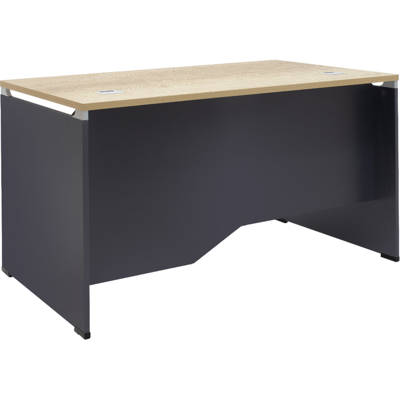 PAKOWORLD Γραφείο Επαγγελματικό Pakoworld Lotus από Μοριοσανίδα 120x80x75 cm - Μπεζ/Ανθρακί